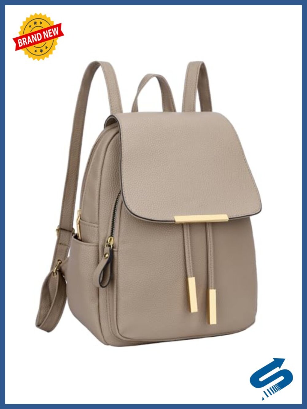 KKXIU Faux Leather Backpack Purse for Women, Trendy Travel Daypack Bag
